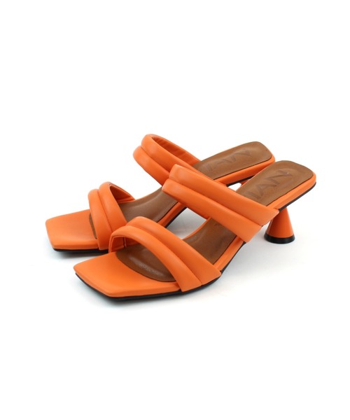 VIVIAN（ヴィヴィアン）の「スクエアトゥパデッドダブルベルトミュールサンダル（サンダル・レディース・ホワイト/グリーン/ベージュ/ブラック/オレンジ/ピンク/グレー系その他7/ブルー/ダークブラウン・L/LL/M/S）」の9枚目の写真