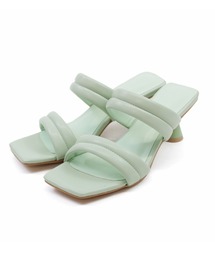 VIVIAN | 2022年夏新作　スクエアトゥパデッドダブルベルトミュールサンダル(サンダル)