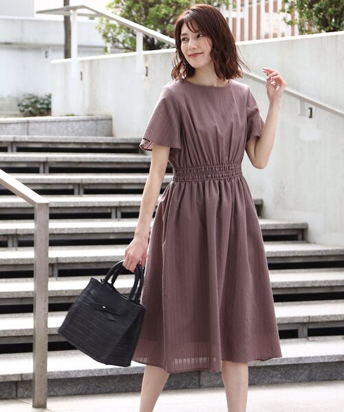 SOUP（スープ）の「◆洗える・上品フェミニン/フィット＆フレアカラミレースワンピース（ワンピース・レディース・ブラック/ブラウン系その他/ライトパープル・11/15 /13/09/07）」の3枚目の写真