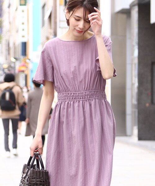 SOUP（スープ）の「◆洗える・上品フェミニン/フィット＆フレアカラミレースワンピース（ワンピース・レディース・ブラック/ブラウン系その他/ライトパープル・11/15 /13/09/07）」の5枚目の写真