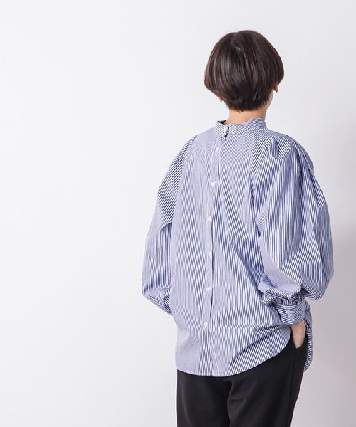 CIENA（シエナ）の「ボリュームスリーブ2wayブラウス（シャツ/ブラウス・レディース・ホワイト/グリーン/ホワイト×ブルー・FREE）」の10枚目の写真