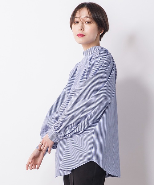 CIENA（シエナ）の「ボリュームスリーブ2wayブラウス（シャツ/ブラウス・レディース・ホワイト/グリーン/ホワイト×ブルー・FREE）」の18枚目の写真