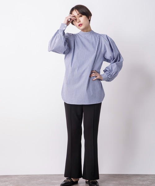 CIENA（シエナ）の「ボリュームスリーブ2wayブラウス（シャツ/ブラウス・レディース・ホワイト/グリーン/ホワイト×ブルー・FREE）」の14枚目の写真