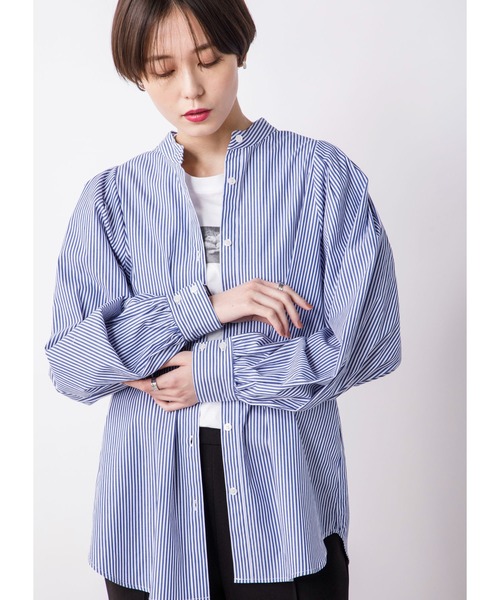 CIENA（シエナ）の「ボリュームスリーブ2wayブラウス（シャツ/ブラウス・レディース・ホワイト/グリーン/ホワイト×ブルー・FREE）」の12枚目の写真