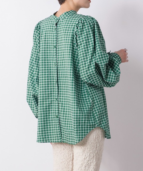 CIENA（シエナ）の「ボリュームスリーブ2wayブラウス（シャツ/ブラウス・レディース・ホワイト/グリーン/ホワイト×ブルー・FREE）」の17枚目の写真