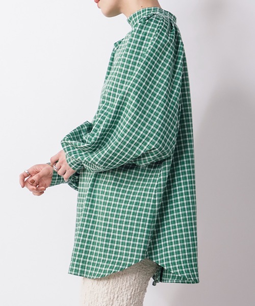 CIENA（シエナ）の「ボリュームスリーブ2wayブラウス（シャツ/ブラウス・レディース・ホワイト/グリーン/ホワイト×ブルー・FREE）」の15枚目の写真