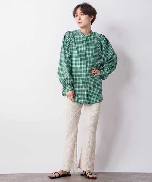 CIENA（シエナ）の「ボリュームスリーブ2wayブラウス（シャツ/ブラウス・レディース・ホワイト/グリーン/ホワイト×ブルー・FREE）」の22枚目の写真