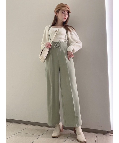 DURAS(デュラス)の「レースアップワイドパンツ(その他パンツ・レディース・ブラック/ベージュ/グリーン・FREE)」の16枚目の写真