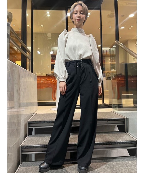 DURAS(デュラス)の「レースアップワイドパンツ(その他パンツ・レディース・ブラック/ベージュ/グリーン・FREE)」の21枚目の写真