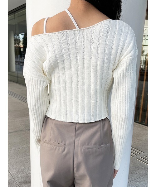 ENVYM(アンビー)の「オフショルワイドリブKNIT(ニット/セーター・レディース・ブルー/ホワイト/ブラック・FREE)」の15枚目の写真