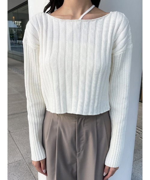 ENVYM(アンビー)の「オフショルワイドリブKNIT(ニット/セーター・レディース・ブルー/ホワイト/ブラック・FREE)」の16枚目の写真