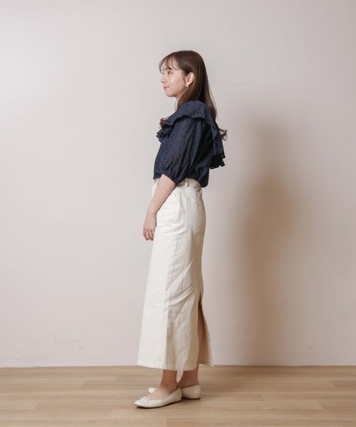 flower（フラワー）の「フレアフローラルブラウス（シャツ/ブラウス・レディース・ホワイト/パープル/ネイビー・FREE）」の7枚目の写真