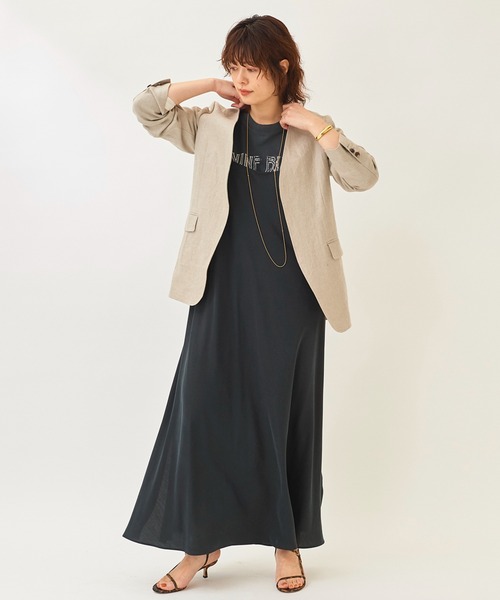 plage（プラージュ）の「Fibrilキャミワンピース◆（ワンピース・レディース・ブラック/ベージュ/ブルー系その他・38/36）」の14枚目の写真