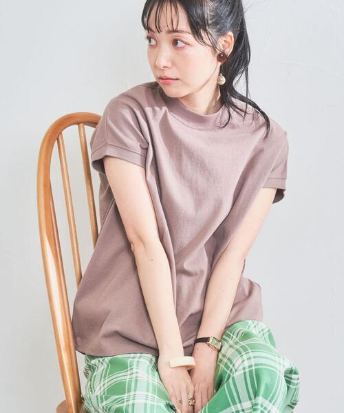 coen(コーエン)の「リピT・綿100%USAコットンハイネックTシャツ#(Tシャツ/カットソー・レディース・ホワイト/ライトグレー/モカ/ベージュ/その他1/ダークグレー/ブラック/ケリー/その他2/ライトブルー/シャーベット/ナチュラル/その他3/その他4/オレンジ・L/M)」の5枚目の写真