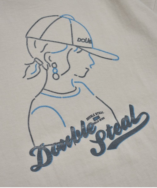 DOUBLE STEAL(ダブルスティール)の「Street Girl 半袖Tシャツ(Tシャツ/カットソー・メンズ・ホワイト/ミント/ライトベージュ/ブラック・LARGE/MEDIUM/X-LARGE)」の4枚目の写真