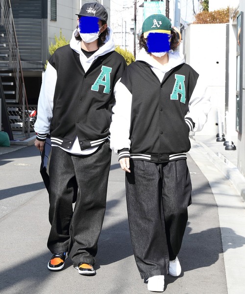 ８(eight)（エイト）の「サガラ刺繍スタジャン（スタジャン・メンズ・ブラック/グリーン/ブルー系その他・MEDIUM/LARGE）」の4枚目の写真