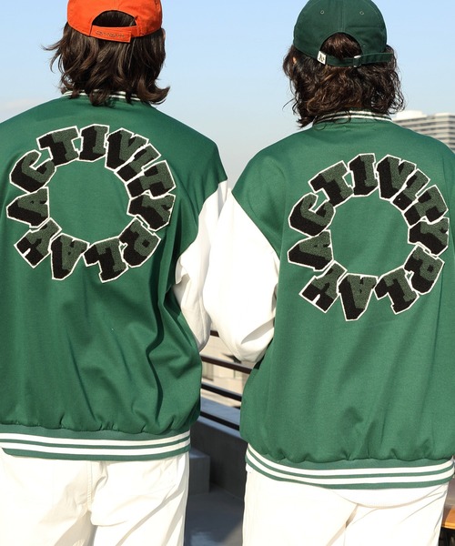 ８(eight)（エイト）の「サガラ刺繍スタジャン（スタジャン・メンズ・ブラック/グリーン/ブルー系その他・MEDIUM/LARGE）」の5枚目の写真