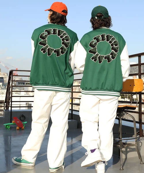 ８(eight)（エイト）の「サガラ刺繍スタジャン（スタジャン・メンズ・ブラック/グリーン/ブルー系その他・MEDIUM/LARGE）」の6枚目の写真