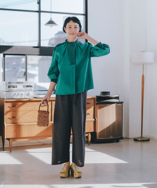 studio CLIP(スタディオクリップ)の「【はなさんコラボ】幾何学柄刺繍パンツ(その他パンツ・レディース・スモーク/ブラウン/グリーン・FREE/TF/PF)」の7枚目の写真