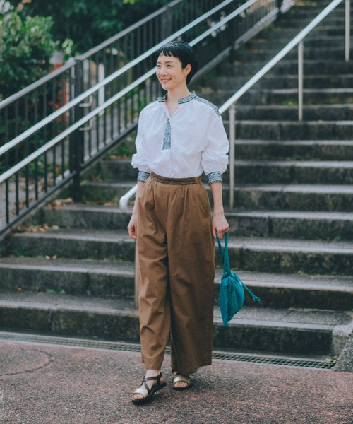 studio CLIP(スタディオクリップ)の「【はなさんコラボ】幾何学柄刺繍パンツ(その他パンツ・レディース・スモーク/ブラウン/グリーン・FREE/TF/PF)」の10枚目の写真