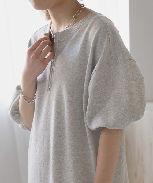 Bab（バブ）の「【低身長向け・高身長向けサイズあり】袖ボリューム前後２WAYマーメイドスウェットワンピース（ワンピース・レディース・杢グレー/グレー/ライトグリーン/チャコールグレー・TL/M/S）」の10枚目の写真