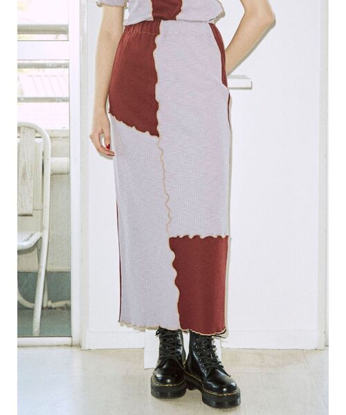 jouetie(ジュエティ)の「メローテレコスカート【セットアップ対応】(スカート・レディース・ブラック/レッド/グリーン/ボルドー・MEDIUM)」の4枚目の写真