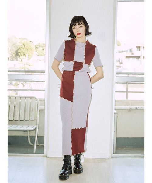 jouetie(ジュエティ)の「メローテレコスカート【セットアップ対応】(スカート・レディース・ブラック/レッド/グリーン/ボルドー・MEDIUM)」の12枚目の写真