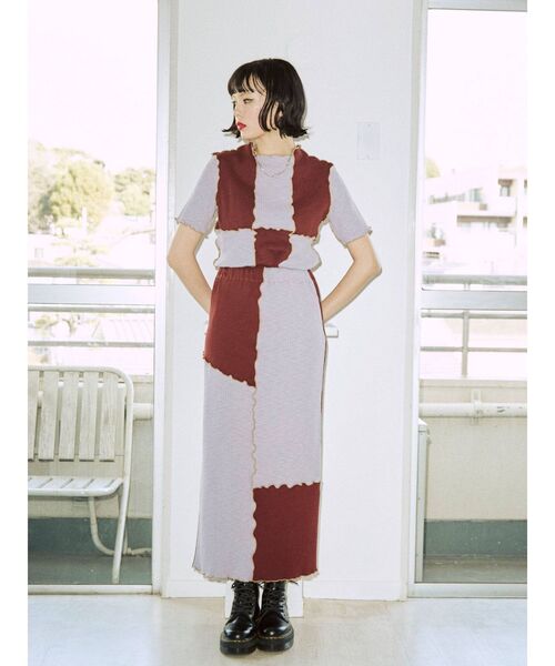 jouetie(ジュエティ)の「メローテレコスカート【セットアップ対応】(スカート・レディース・ブラック/レッド/グリーン/ボルドー・MEDIUM)」の13枚目の写真