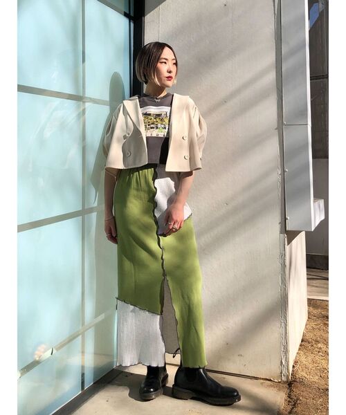 jouetie(ジュエティ)の「メローテレコスカート【セットアップ対応】(スカート・レディース・ブラック/レッド/グリーン/ボルドー・MEDIUM)」の18枚目の写真