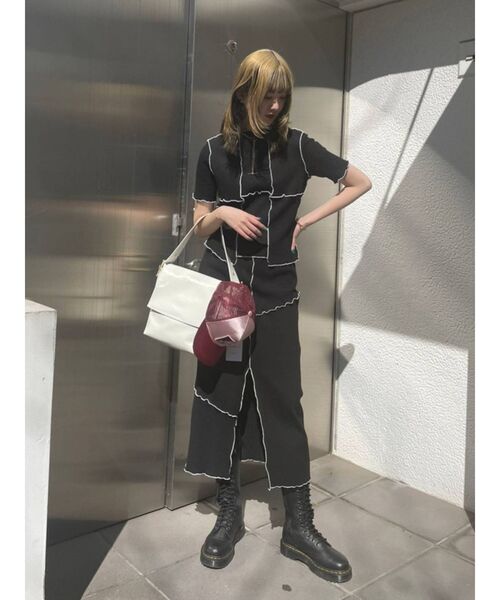 jouetie(ジュエティ)の「メローテレコスカート【セットアップ対応】(スカート・レディース・ブラック/レッド/グリーン/ボルドー・MEDIUM)」の21枚目の写真