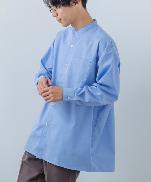 improves(インプローブス)の「【improves】ルーズフィット オーバーサイズ バンドカラー 長袖シャツ(シャツ/ブラウス・メンズ・グレイッシュベージュ/ダークブラウン/ブラック/サックスブルー/ホワイト・LARGE/MEDIUM)」の5枚目の写真