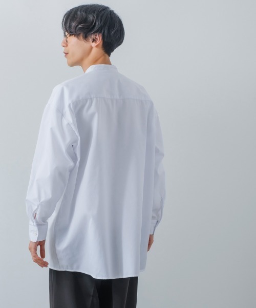 improves(インプローブス)の「【improves】ルーズフィット オーバーサイズ バンドカラー 長袖シャツ(シャツ/ブラウス・メンズ・グレイッシュベージュ/ダークブラウン/ブラック/サックスブルー/ホワイト・LARGE/MEDIUM)」の13枚目の写真