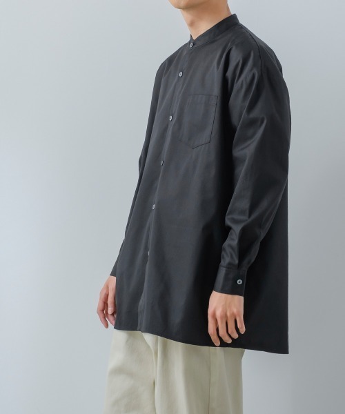 improves(インプローブス)の「【improves】ルーズフィット オーバーサイズ バンドカラー 長袖シャツ(シャツ/ブラウス・メンズ・グレイッシュベージュ/ダークブラウン/ブラック/サックスブルー/ホワイト・LARGE/MEDIUM)」の6枚目の写真