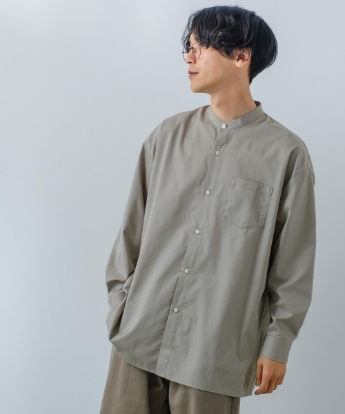 improves(インプローブス)の「【improves】ルーズフィット オーバーサイズ バンドカラー 長袖シャツ(シャツ/ブラウス・メンズ・グレイッシュベージュ/ダークブラウン/ブラック/サックスブルー/ホワイト・LARGE/MEDIUM)」の22枚目の写真