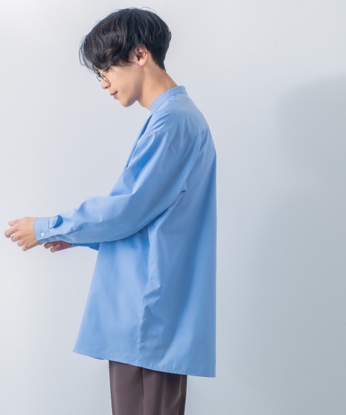 improves(インプローブス)の「【improves】ルーズフィット オーバーサイズ バンドカラー 長袖シャツ(シャツ/ブラウス・メンズ・グレイッシュベージュ/ダークブラウン/ブラック/サックスブルー/ホワイト・LARGE/MEDIUM)」の15枚目の写真
