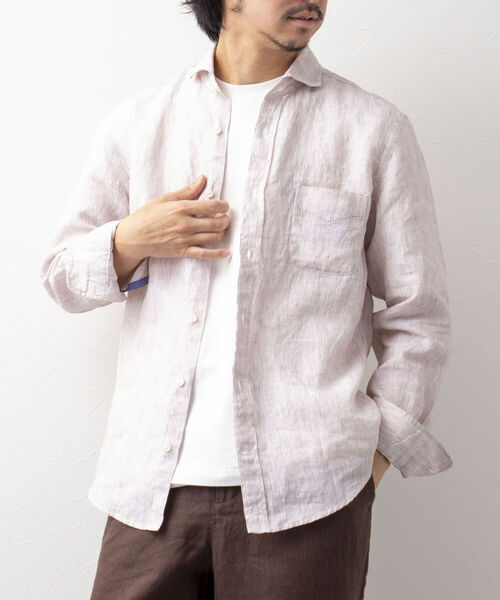 NOLLEY'S goodman(ノーリーズグッドマン)の「リネンカッタウェイシャツ(シャツ/ブラウス・メンズ・ホワイト/ブルー/ベージュ系その他3/パープル系その他4・SMALL/MEDIUM/X-LARGE/LARGE)」の3枚目の写真