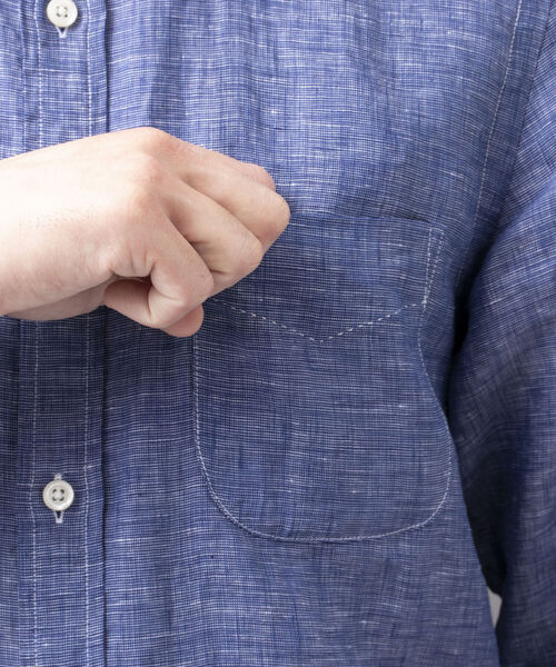 NOLLEY'S goodman(ノーリーズグッドマン)の「リネンカッタウェイシャツ(シャツ/ブラウス・メンズ・ホワイト/ブルー/ベージュ系その他3/パープル系その他4・SMALL/MEDIUM/X-LARGE/LARGE)」の5枚目の写真