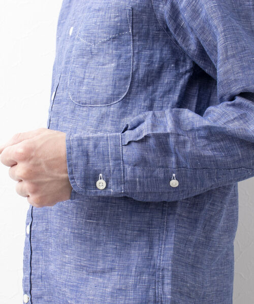 NOLLEY'S goodman(ノーリーズグッドマン)の「リネンカッタウェイシャツ(シャツ/ブラウス・メンズ・ホワイト/ブルー/ベージュ系その他3/パープル系その他4・SMALL/MEDIUM/X-LARGE/LARGE)」の13枚目の写真