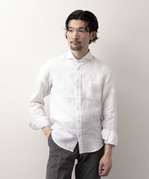 NOLLEY'S goodman(ノーリーズグッドマン)の「リネンカッタウェイシャツ(シャツ/ブラウス・メンズ・ホワイト/ブルー/ベージュ系その他3/パープル系その他4・SMALL/MEDIUM/X-LARGE/LARGE)」の19枚目の写真