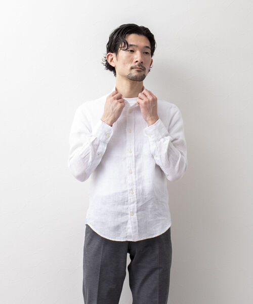 NOLLEY'S goodman(ノーリーズグッドマン)の「リネンカッタウェイシャツ(シャツ/ブラウス・メンズ・ホワイト/ブルー/ベージュ系その他3/パープル系その他4・SMALL/MEDIUM/X-LARGE/LARGE)」の16枚目の写真