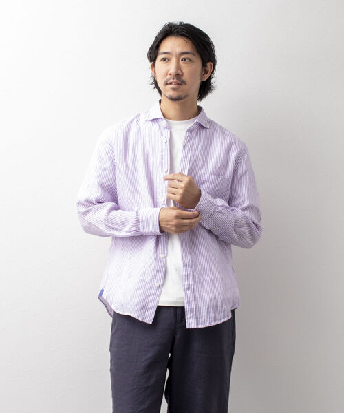 NOLLEY'S goodman(ノーリーズグッドマン)の「リネンカッタウェイシャツ(シャツ/ブラウス・メンズ・ホワイト/ブルー/ベージュ系その他3/パープル系その他4・SMALL/MEDIUM/X-LARGE/LARGE)」の22枚目の写真