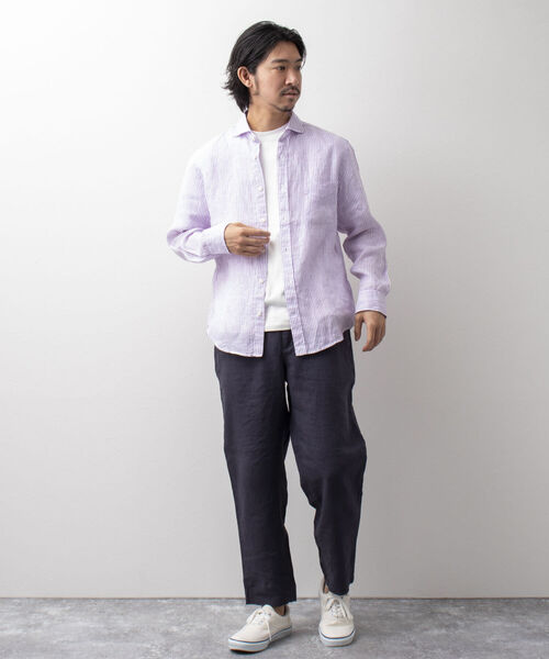 NOLLEY'S goodman(ノーリーズグッドマン)の「リネンカッタウェイシャツ(シャツ/ブラウス・メンズ・ホワイト/ブルー/ベージュ系その他3/パープル系その他4・SMALL/MEDIUM/X-LARGE/LARGE)」の10枚目の写真