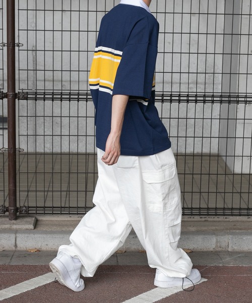 kutir（クティール）の「ボーダーラガービッグシャツ（ポロシャツ・メンズ・ネイビー/ブラック/グリーン・MEDIUM/LARGE）」の14枚目の写真