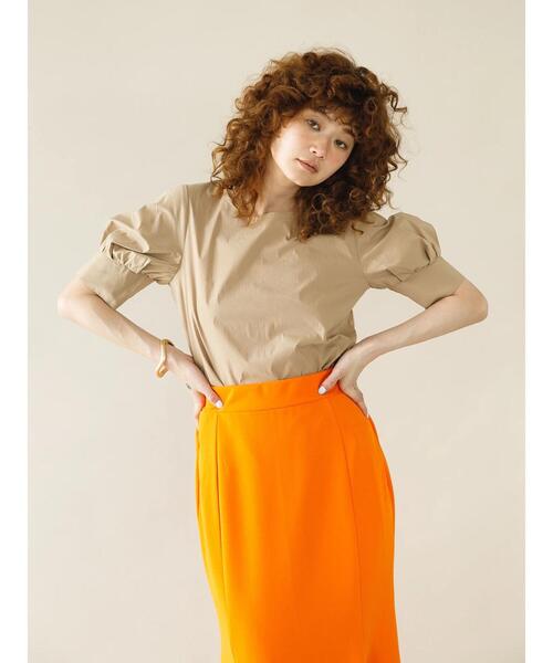 koe（コエ）の「TCストレッチ 袖ボリュームブラウス*（シャツ/ブラウス・レディース・オレンジ/オフホワイト/ブルー/キャメル・M）」の7枚目の写真