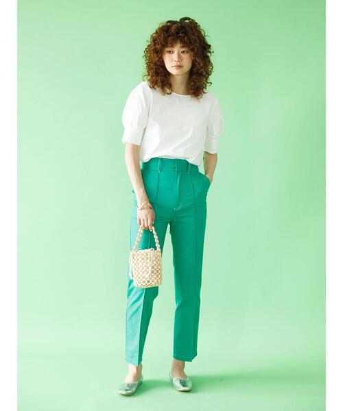 koe（コエ）の「TCストレッチ 袖ボリュームブラウス*（シャツ/ブラウス・レディース・オレンジ/オフホワイト/ブルー/キャメル・M）」の13枚目の写真