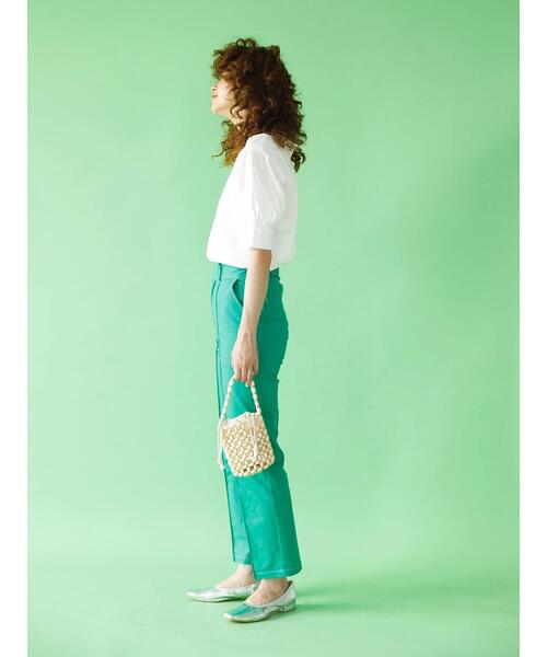 koe（コエ）の「TCストレッチ 袖ボリュームブラウス*（シャツ/ブラウス・レディース・オレンジ/オフホワイト/ブルー/キャメル・M）」の14枚目の写真