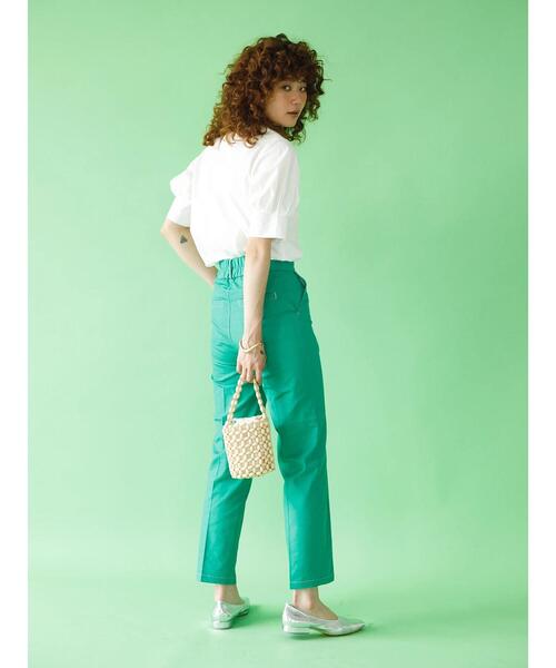 koe（コエ）の「TCストレッチ 袖ボリュームブラウス*（シャツ/ブラウス・レディース・オレンジ/オフホワイト/ブルー/キャメル・M）」の16枚目の写真