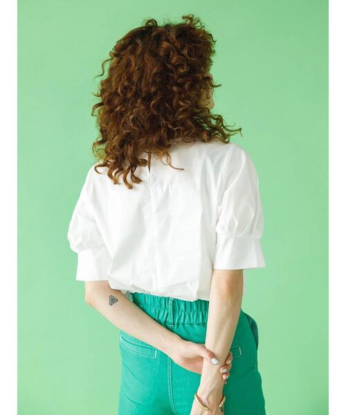 koe（コエ）の「TCストレッチ 袖ボリュームブラウス*（シャツ/ブラウス・レディース・オレンジ/オフホワイト/ブルー/キャメル・M）」の17枚目の写真