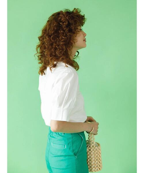 koe（コエ）の「TCストレッチ 袖ボリュームブラウス*（シャツ/ブラウス・レディース・オレンジ/オフホワイト/ブルー/キャメル・M）」の18枚目の写真