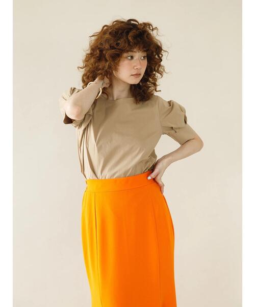 koe（コエ）の「TCストレッチ 袖ボリュームブラウス*（シャツ/ブラウス・レディース・オレンジ/オフホワイト/ブルー/キャメル・M）」の19枚目の写真